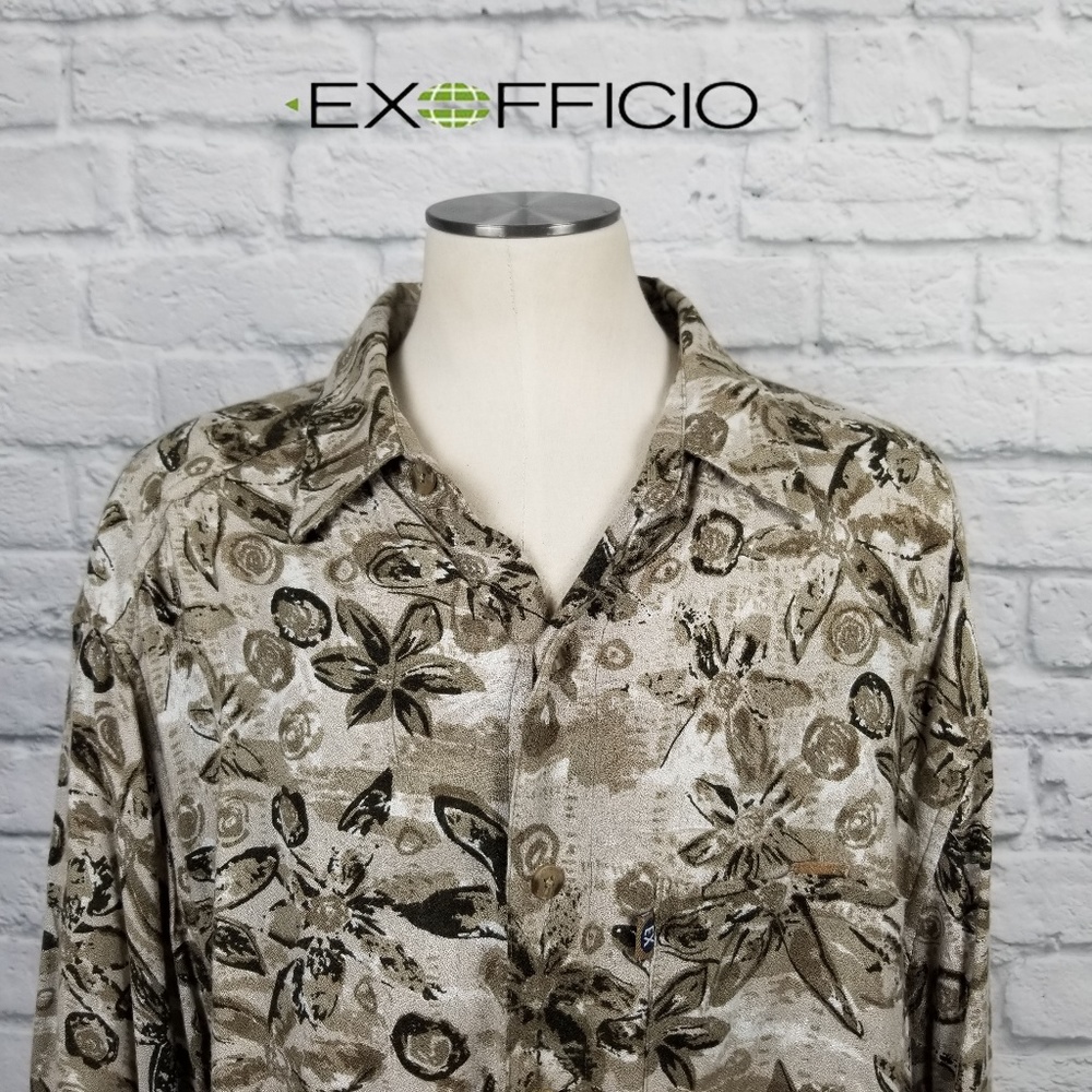 Exofficio Travel Hawaiian Camp Shirt Sz L